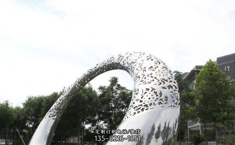 公园不锈钢圆形拱门雕塑