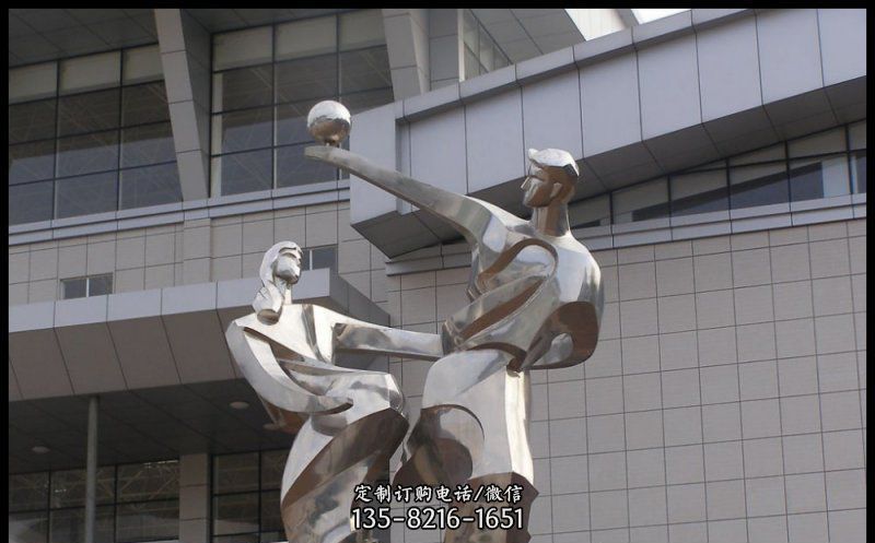 小区不锈钢抽象情侣打篮球人物景观雕塑 小区不锈钢抽象情侣打篮球人物景观雕塑