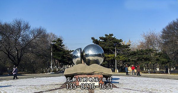 不锈钢球形抽象广场雕塑 不锈钢球形抽象广场雕塑