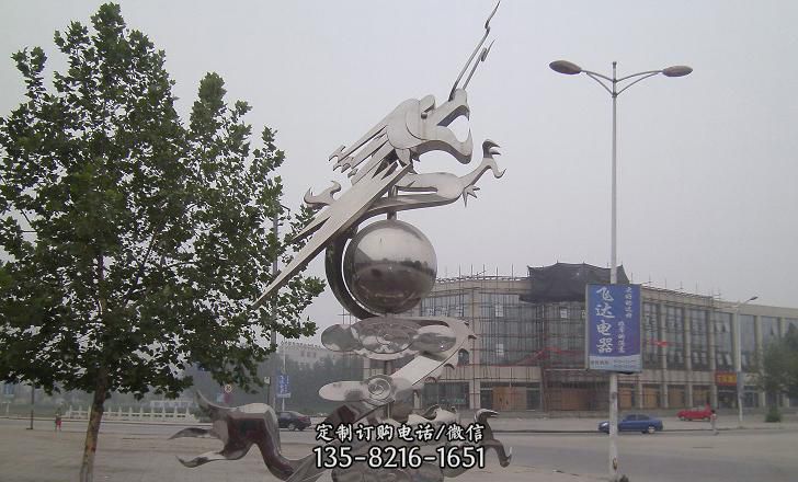 广场不锈钢龙雕塑 广场不锈钢龙雕塑