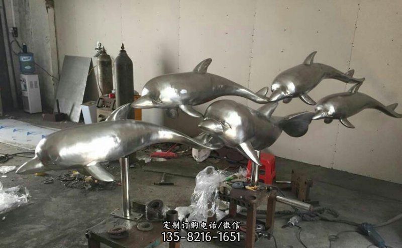 不锈钢海豚雕塑 不锈钢海豚雕塑