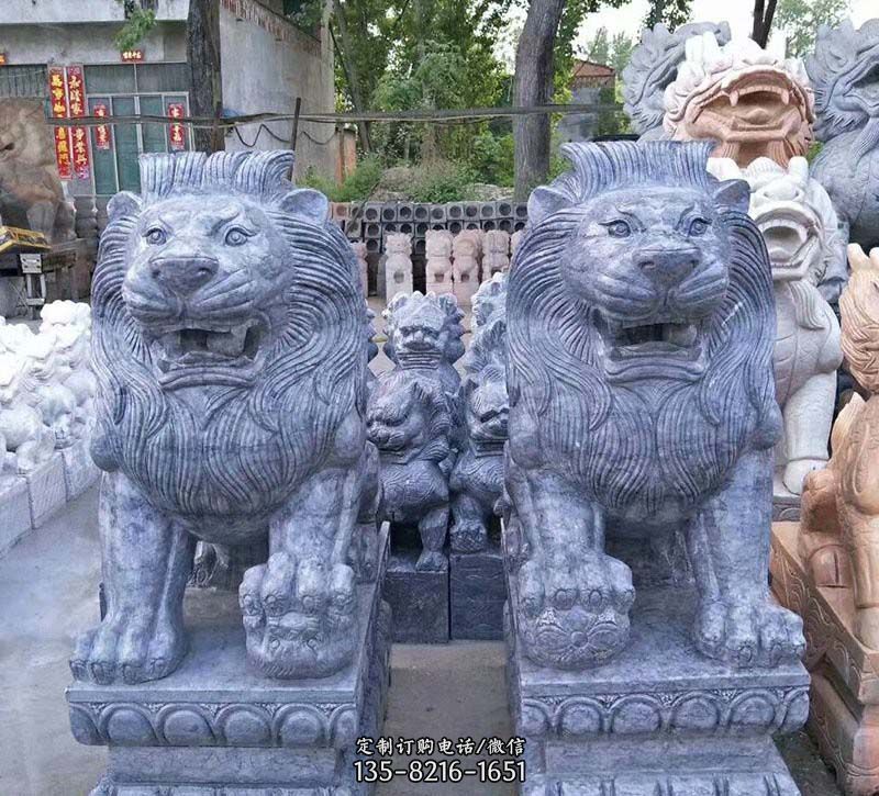 青石仿古西洋狮子石雕 青石仿古西洋狮子石雕