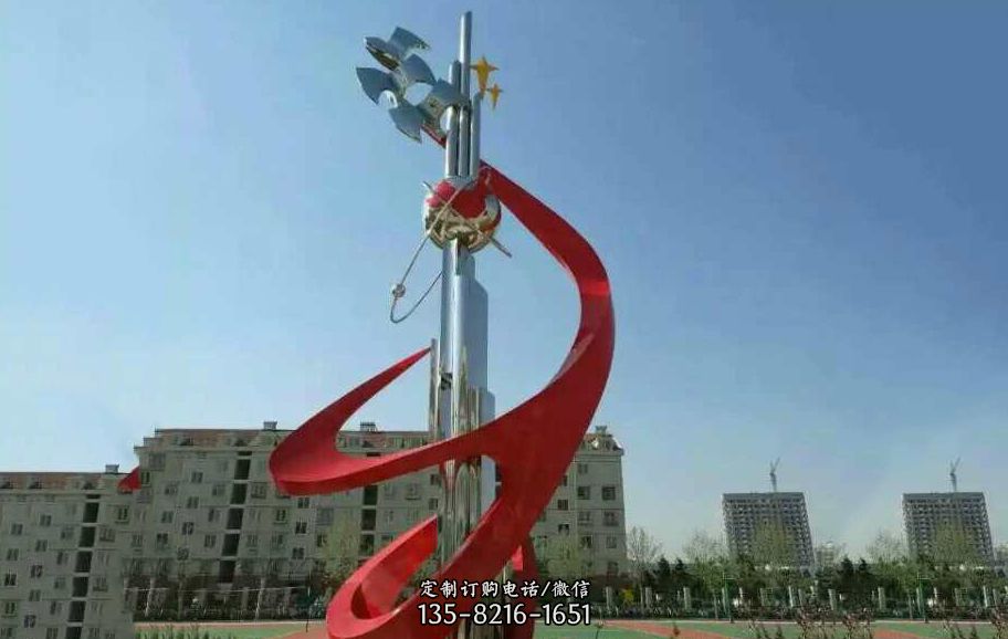 企业不锈钢奔向世界雕塑 企业不锈钢奔向世界雕塑