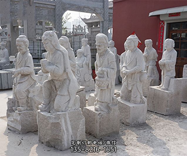 古代24孝人物石雕
