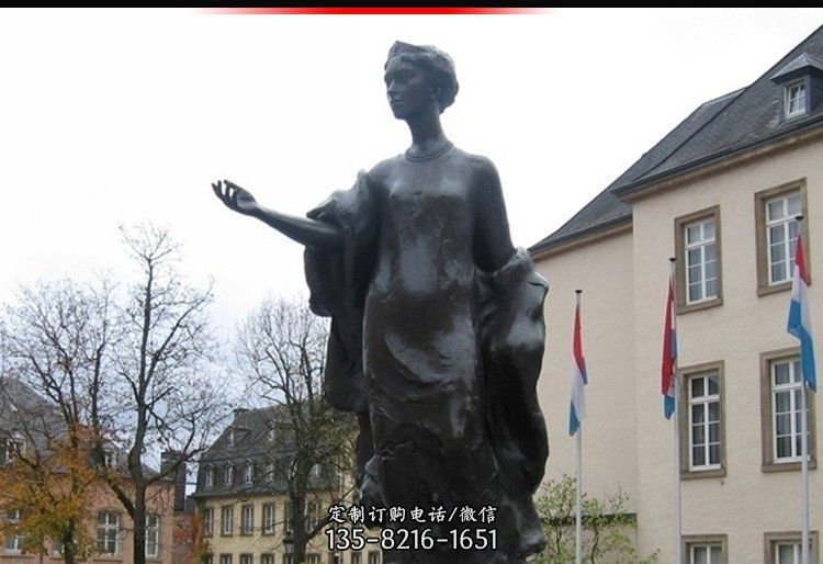 廣場銅雕西方美女人物雕塑