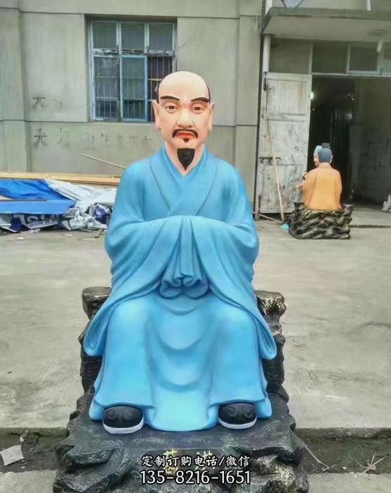 名医葛洪彩绘铜雕像 名医葛洪彩绘铜雕像