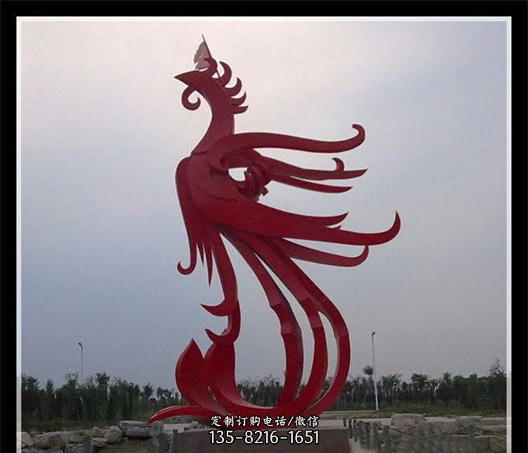 广场不锈钢飞翔的凤凰雕塑 广场不锈钢飞翔的凤凰雕塑
