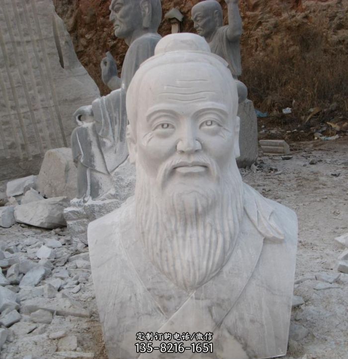 孔子胸像校园古代名人石雕 孔子胸像校园古代名人石雕