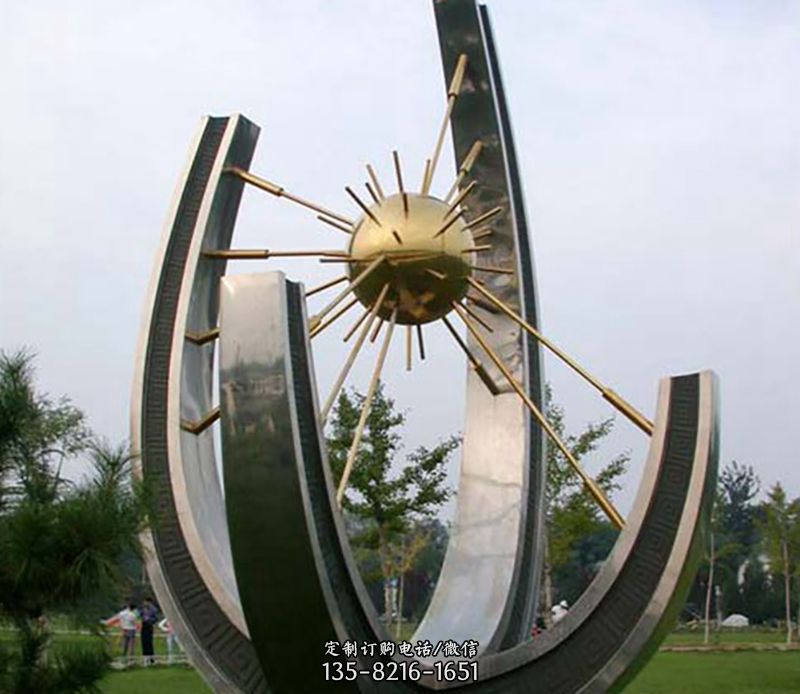 不锈钢太阳针广场景观雕塑