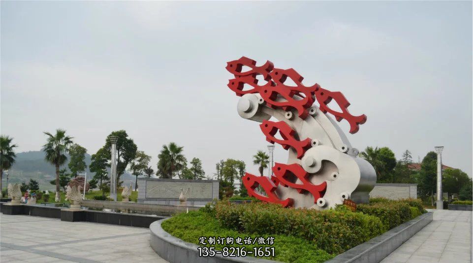 公园不锈钢抽象鱼群雕塑11 公园不锈钢抽象鱼群雕塑11
