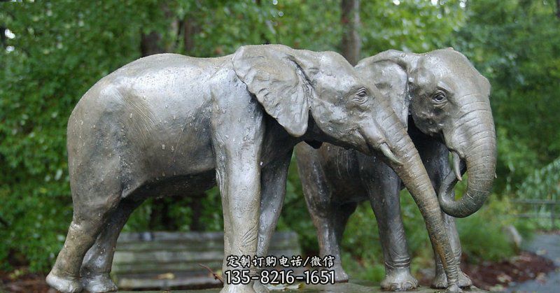 公园大象动物铜雕