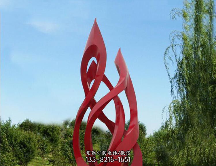 广场不锈钢红色花瓣雕塑 广场不锈钢红色花瓣雕塑