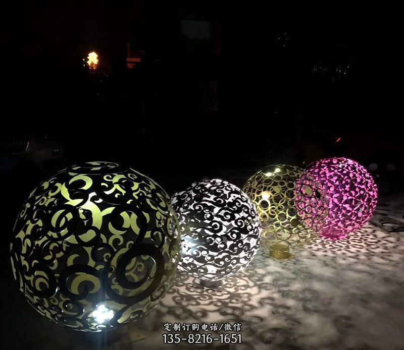 不锈钢广场照明灯镂空球