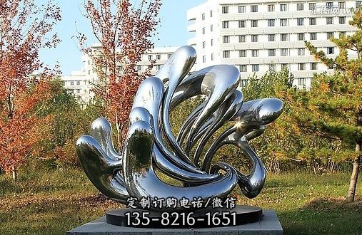 不锈钢公园抽象浪花雕塑 不锈钢公园抽象浪花雕塑
