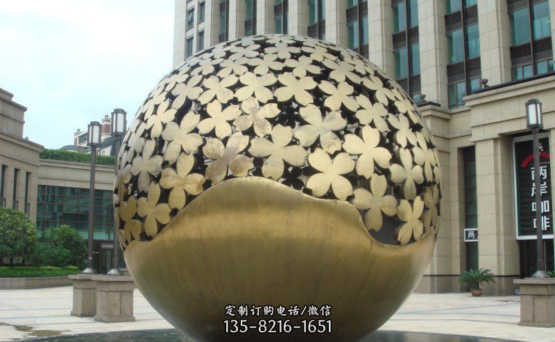 不锈钢球形广场雕塑