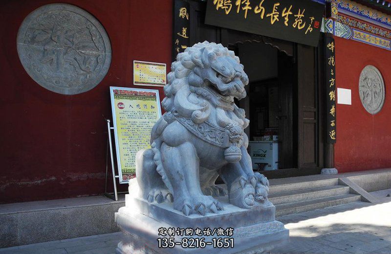 石狮子寺庙门口石雕 石狮子寺庙门口石雕
