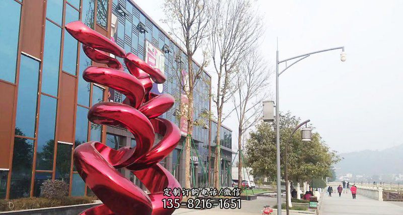 不锈钢盘旋街边景观雕塑 不锈钢盘旋街边景观雕塑