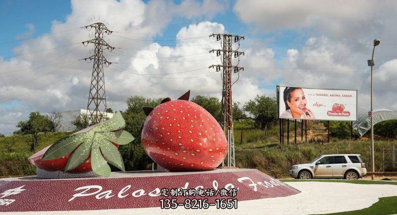 公园不锈钢大草莓雕塑