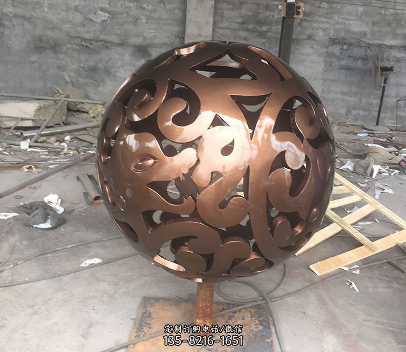 景观球不锈钢镂空球雕塑