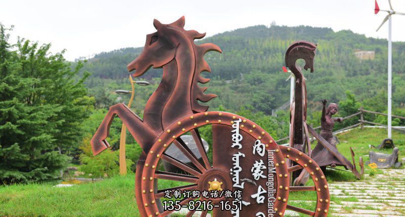 抽象马车不锈钢标志雕塑 抽象马车不锈钢标志雕塑