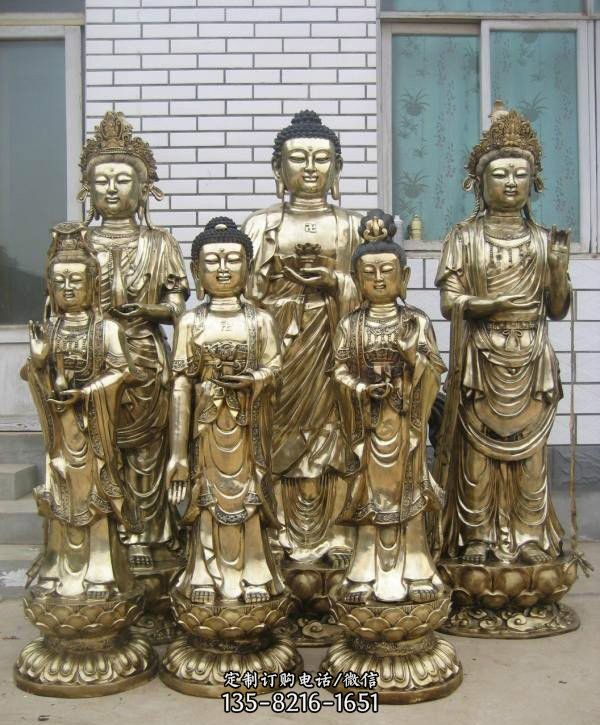 立式西方三圣铜雕 立式西方三圣铜雕