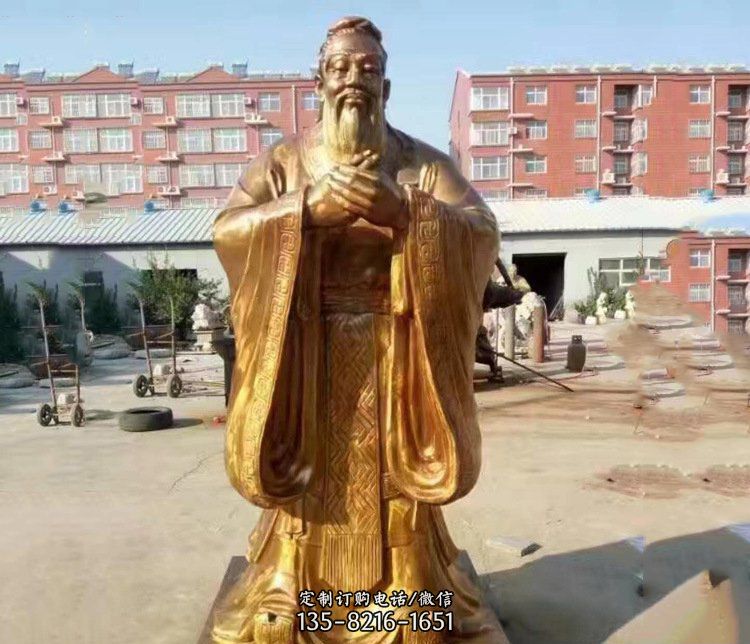 纯铜校园古代孔子人物铜雕塑 纯铜校园古代孔子人物铜雕塑