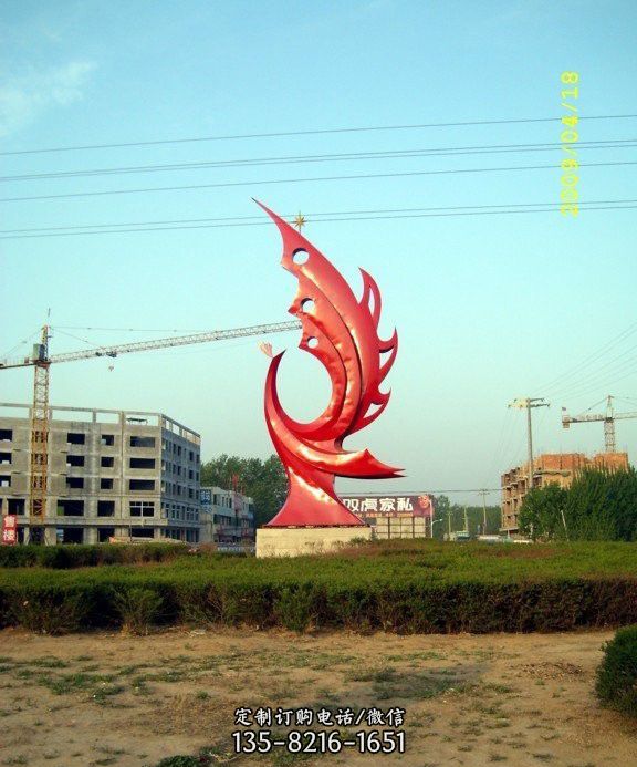 城市不锈钢凤凰雕塑 城市不锈钢凤凰雕塑