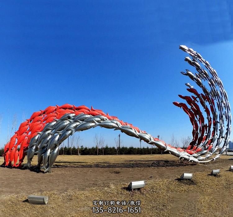 不锈钢园林景观造型鱼雕塑 不锈钢园林景观造型鱼雕塑