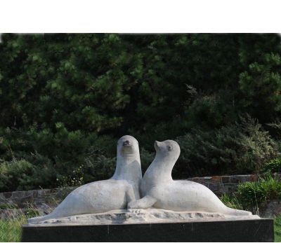 公园动物海豹石雕