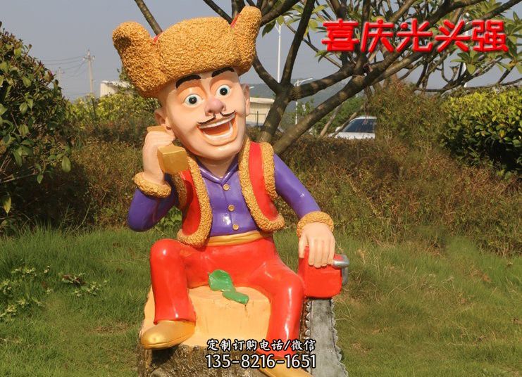 玻璃钢熊大熊二光头强 玻璃钢熊大熊二光头强