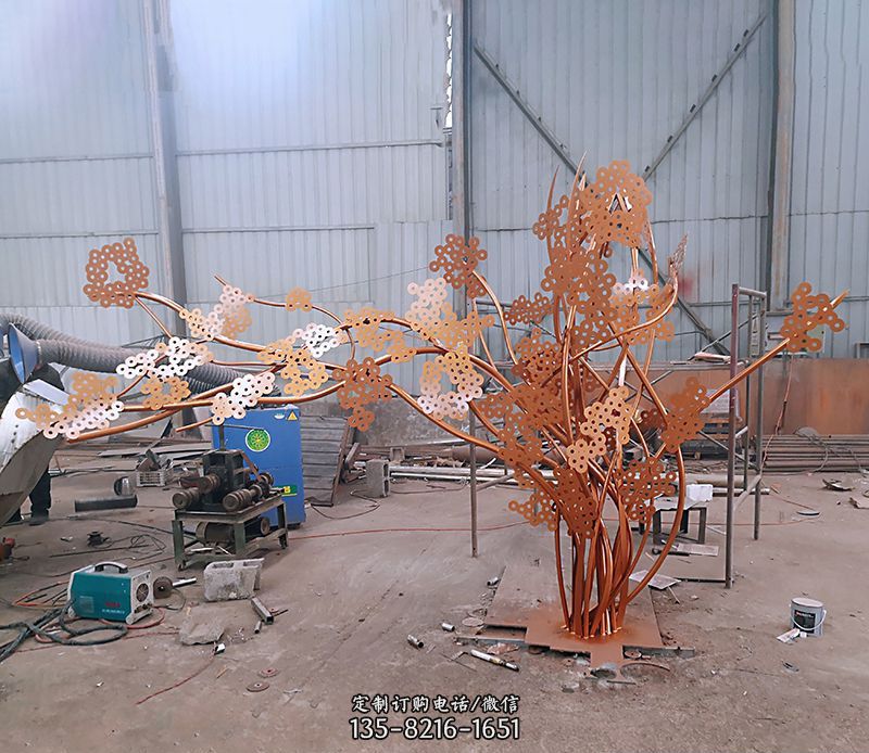不锈钢烤漆景观花雕塑 不锈钢烤漆景观花雕塑