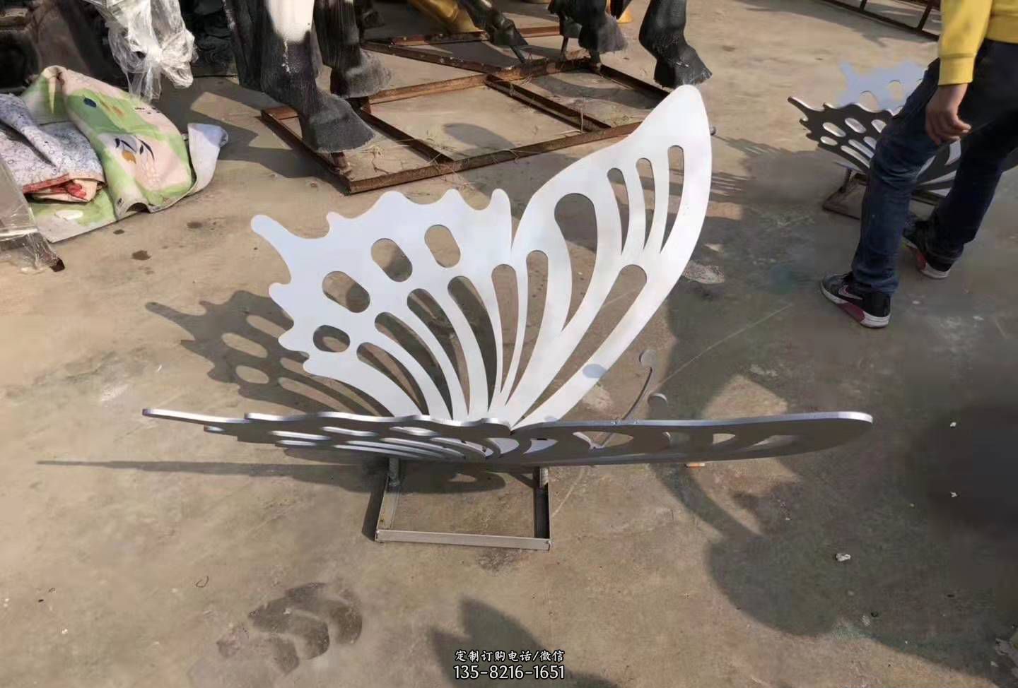 不锈钢蝴蝶雕塑园林公园装饰摆件