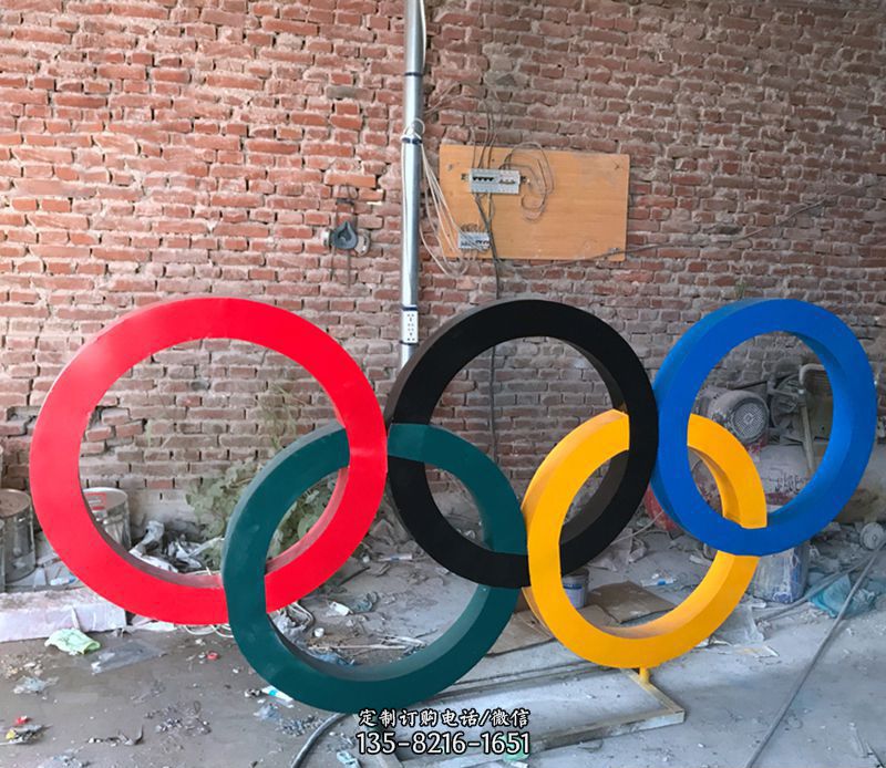 学校不锈钢五环雕塑 学校不锈钢五环雕塑