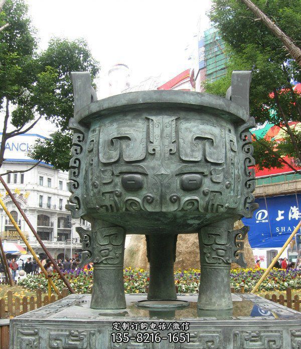 青铜三足鼎广场雕塑 青铜三足鼎广场雕塑