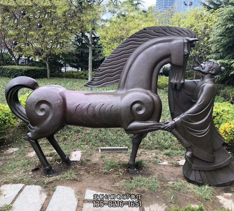 公园古代名人伯乐相马铜雕 公园古代名人伯乐相马铜雕