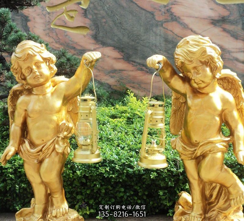 玻璃钢仿铜小天使路灯 玻璃钢仿铜小天使路灯