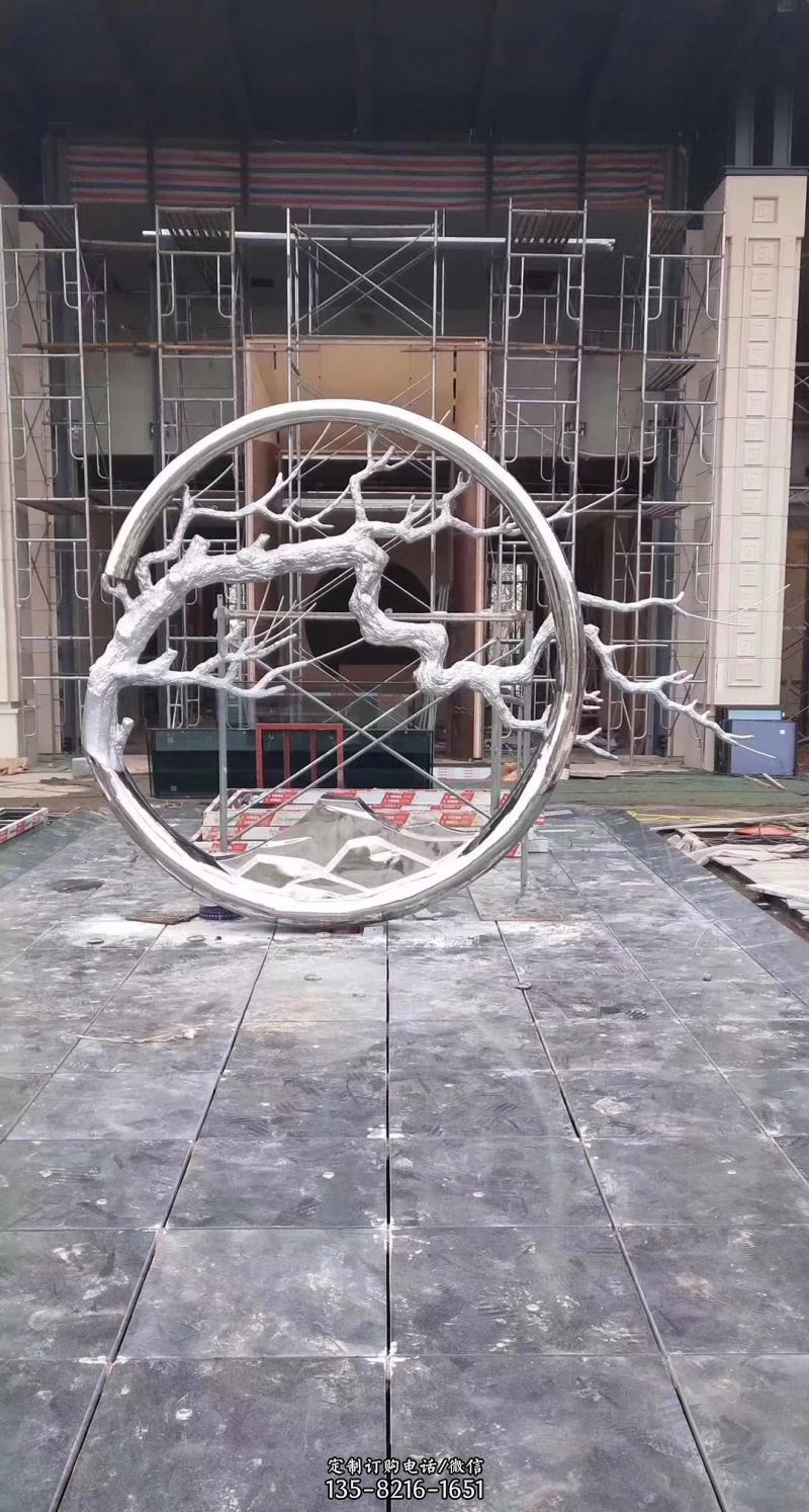 不锈钢树枝圆环雕塑 不锈钢树枝圆环雕塑