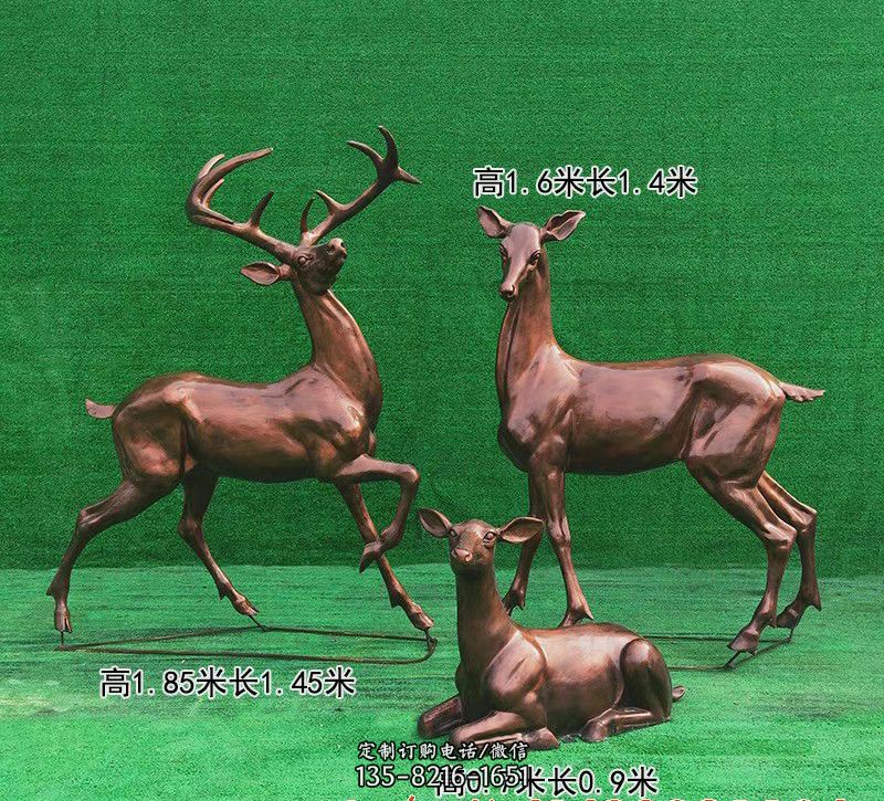红铜鹿雕塑-校园广场不锈钢雕塑 红铜鹿雕塑-校园广场不锈钢雕塑