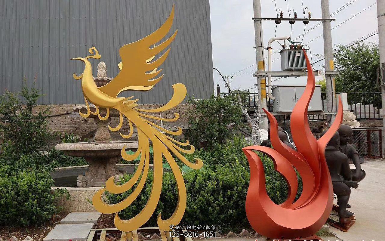不锈钢凤凰景观雕塑222 不锈钢凤凰景观雕塑222
