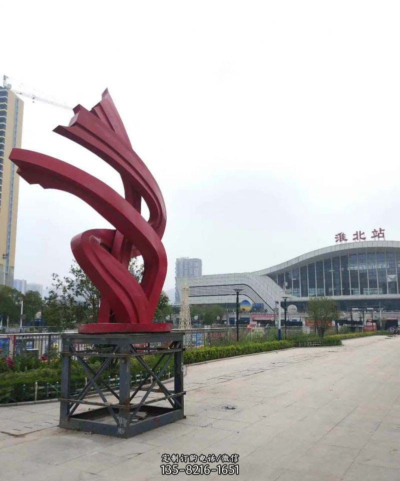 不锈钢车站标志雕塑 不锈钢车站标志雕塑