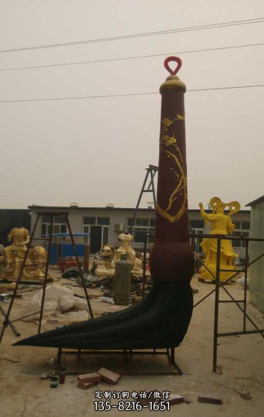 毛笔景观铜雕-不锈钢树叶景观雕塑 毛笔景观铜雕-不锈钢树叶景观雕塑