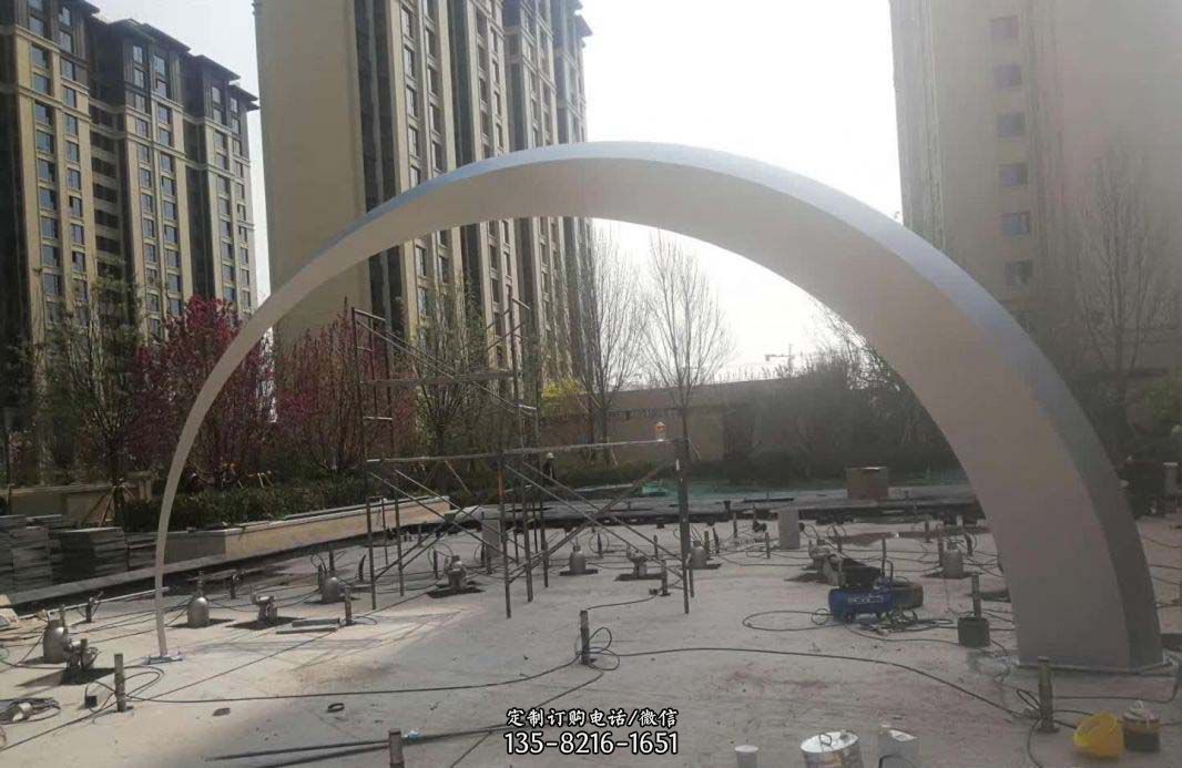 不锈钢小区拱门雕塑 不锈钢小区拱门雕塑
