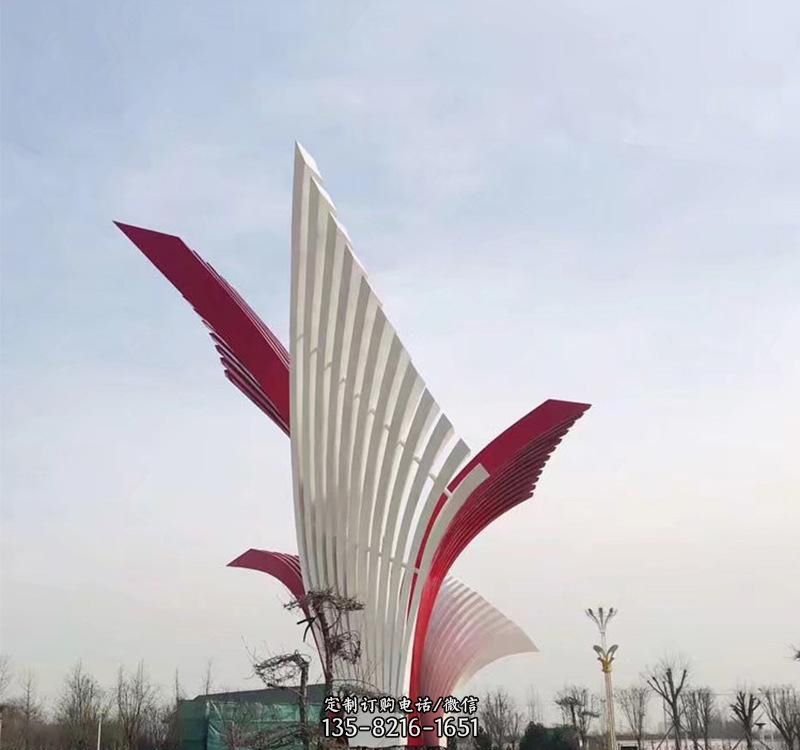 不锈钢抽象广场标志雕塑 不锈钢抽象广场标志雕塑