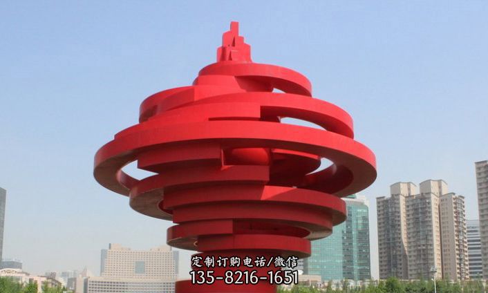 不锈钢螺旋状广场景观雕塑