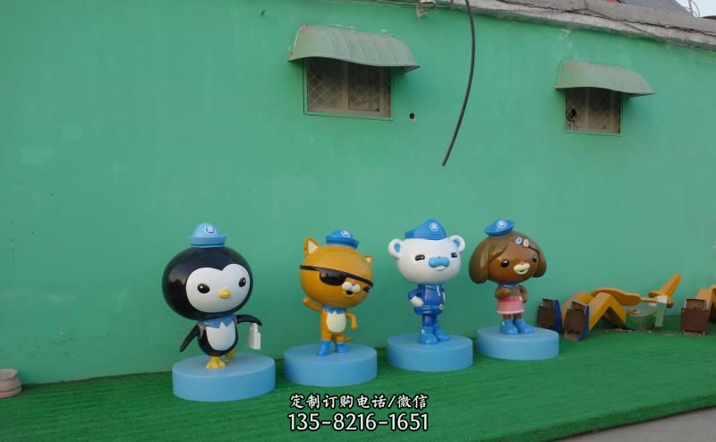 玻璃钢游乐场卡通海底小纵队雕塑 玻璃钢游乐场卡通海底小纵队雕塑