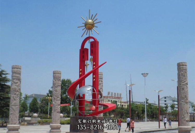 不锈钢日出东方景观标志雕塑 不锈钢日出东方景观标志雕塑