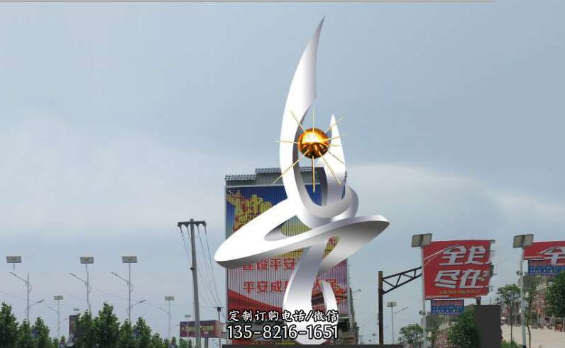 不锈钢创业园标志雕塑 不锈钢创业园标志雕塑