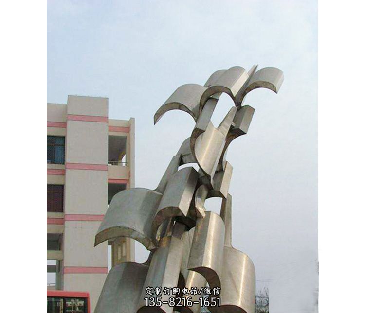 不锈钢校园翻书景观雕塑 不锈钢校园翻书景观雕塑