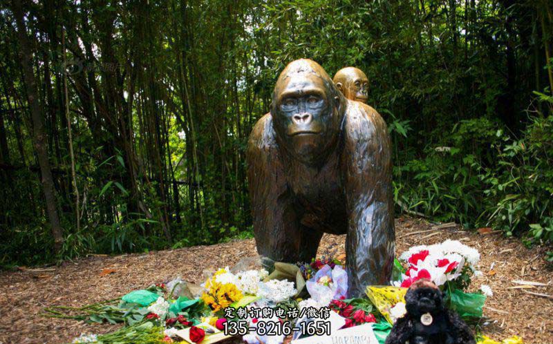 公园大猩猩动物铜雕 公园大猩猩动物铜雕