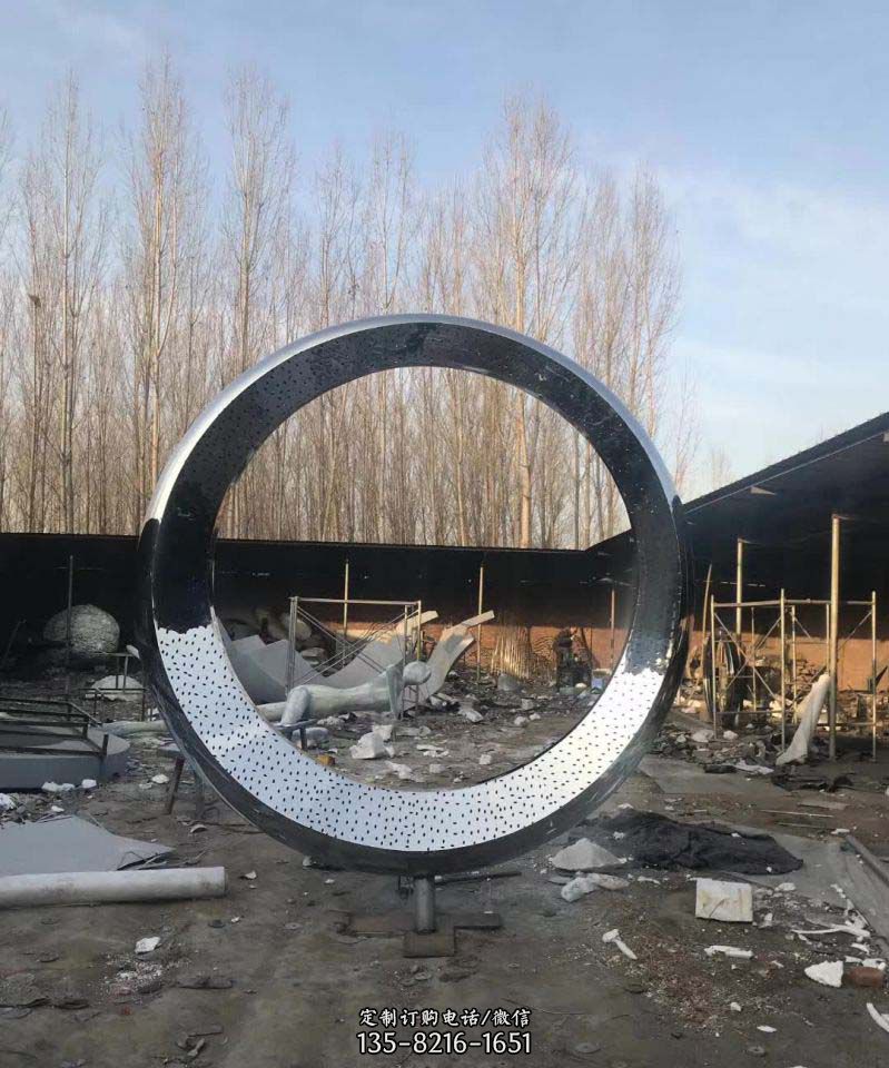 不锈钢镜面抽象圆环雕塑 不锈钢镜面抽象圆环雕塑